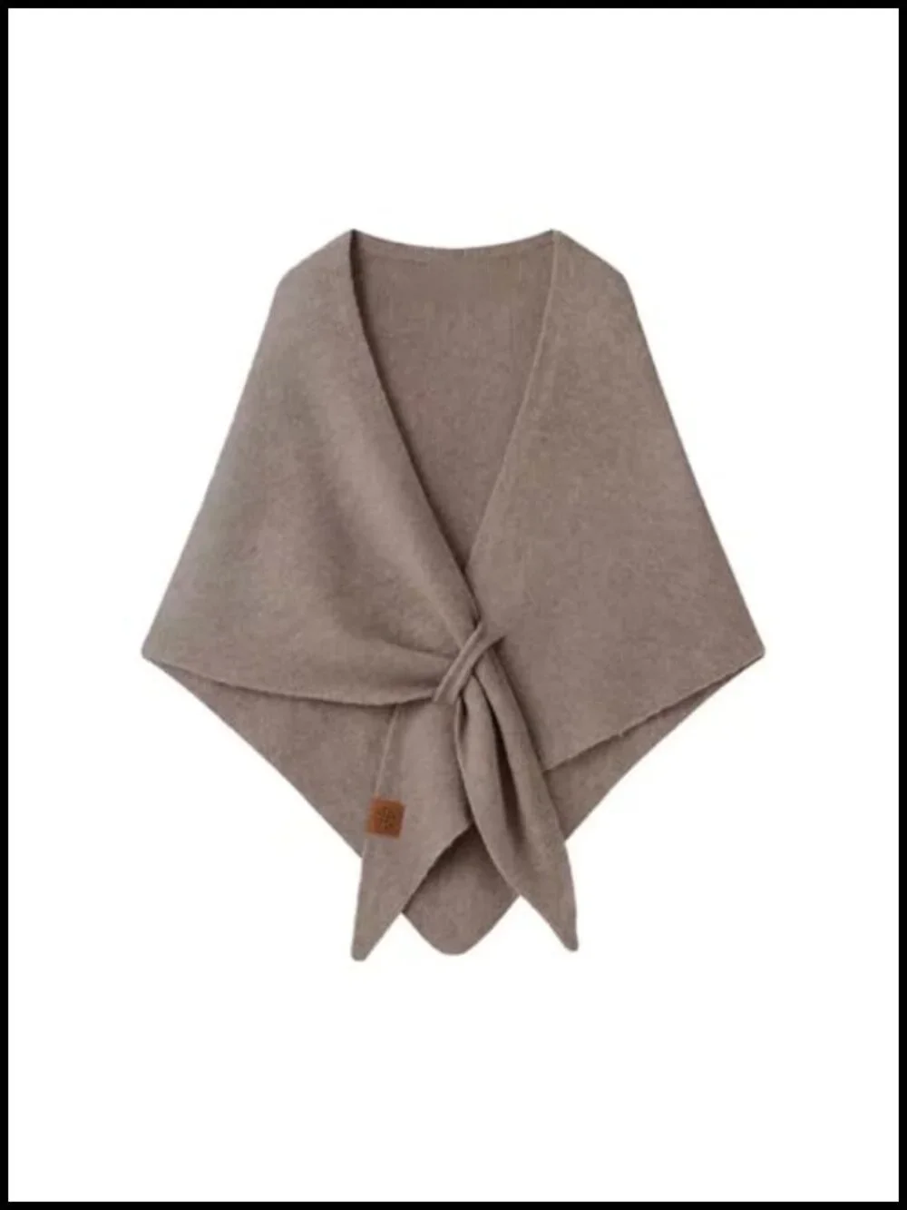 Women's Wool Blend Triangle Knit Shawl Wrap Winter Cardigan Cape